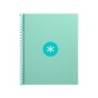 Cuaderno espiral a4 micro antartik tapa forrada80h 90 gr horizontal 1 banda 4 taladros color menta
