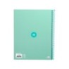 Cuaderno espiral a4 micro antartik tapa forrada80h 90 gr horizontal 1 banda 4 taladros color menta