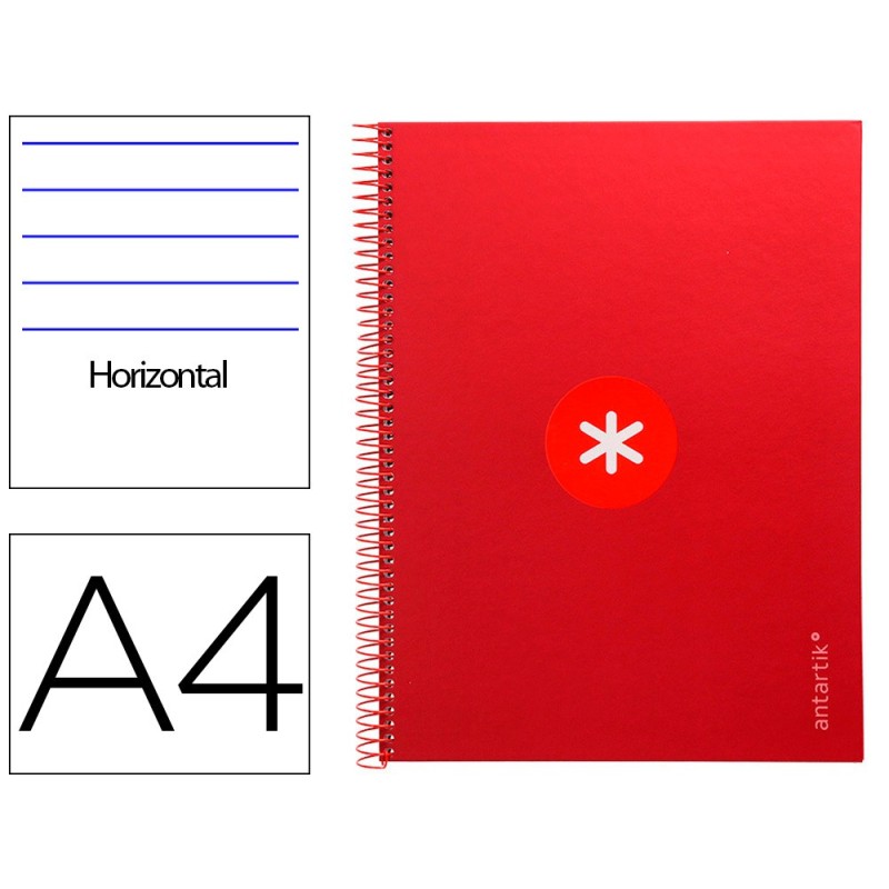 Cuaderno espiral a4 micro antartik tapa forrada80h 90 gr horizontal 1 banda 4 taladros color frambuesa Cuaderno espiral a4 micro antartik tapa forrada80h 90 gr horizontal 1 banda 4 taladros color frambuesa