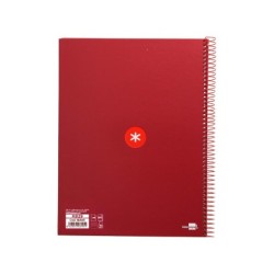 Cuaderno espiral a4 micro antartik tapa forrada80h 90 gr horizontal 1 banda 4 taladros color frambuesa