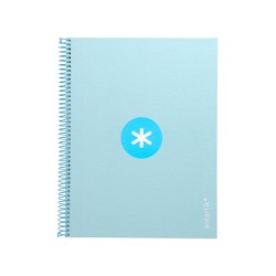 Cuaderno espiral a4 micro antartik tapa forrada80h 90 gr horizontal 1 banda 4 taladros color celeste