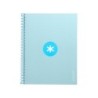 Cuaderno espiral a4 micro antartik tapa forrada80h 90 gr horizontal 1 banda 4 taladros color celeste