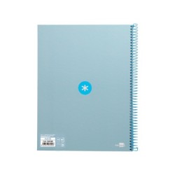 Cuaderno espiral a4 micro antartik tapa forrada80h 90 gr horizontal 1 banda 4 taladros color celeste