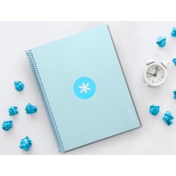 Cuaderno espiral a4 micro antartik tapa forrada80h 90 gr horizontal 1 banda 4 taladros color celeste