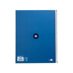 Cuaderno espiral a4 micro antartik tapa forrada80h 90 gr horizontal 1 banda 4 taladros color azul oscuro