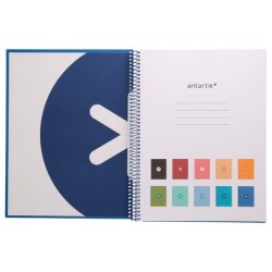 Cuaderno espiral a4 micro antartik tapa forrada80h 90 gr horizontal 1 banda 4 taladros color azul oscuro