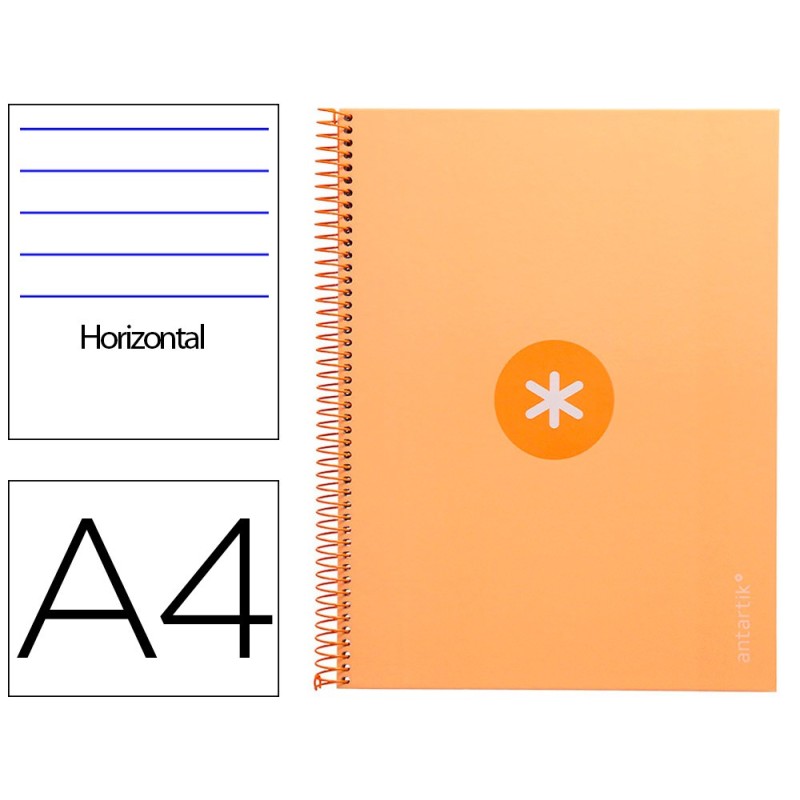 Cuaderno espiral a4 micro antartik tapa forrada80h 90 gr horizontal 1 banda 4 taladros color peach Cuaderno espiral a4 micro antartik tapa forrada80h 90 gr horizontal 1 banda 4 taladros color peach
