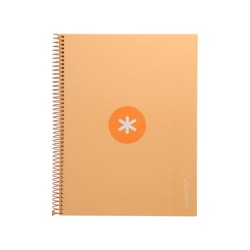 Cuaderno espiral a4 micro antartik tapa forrada80h 90 gr horizontal 1 banda 4 taladros color peach
