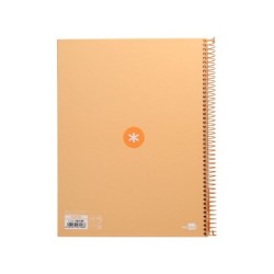Cuaderno espiral a4 micro antartik tapa forrada80h 90 gr horizontal 1 banda 4 taladros color peach