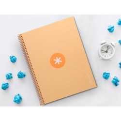 Cuaderno espiral a4 micro antartik tapa forrada80h 90 gr horizontal 1 banda 4 taladros color peach