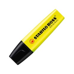Rotulador stabilo boss fluorescente 70 amarillo estuche de 4 unidades