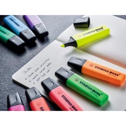 Rotulador stabilo boss fluorescente 70 amarillo estuche de 4 unidades