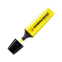Rotulador stabilo boss fluorescente 70 amarillo estuche de 4 unidades