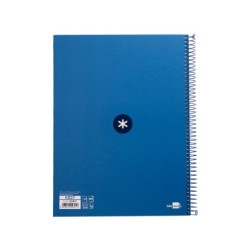 Cuaderno espiral a4 micro antartik tapa forrada 80h 90 gr cuadro 5mm 1 banda 4 taladros azul oscuro