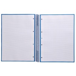 Cuaderno espiral a4 micro antartik tapa forrada 80h 90 gr cuadro 5mm 1 banda 4 taladros azul oscuro