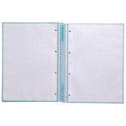 Cuaderno espiral a4 micro antartik tapa forrada 80h 90 gr cuadro 5mm 1 banda 4 taladros celeste