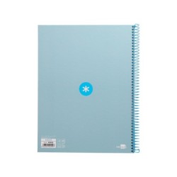 Cuaderno espiral a4 micro antartik tapa forrada 80h 90 gr cuadro 5mm 1 banda 4 taladros celeste