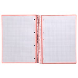 Cuaderno espiral a4 micro antartik tapa forrada 80h 90 gr cuadro 5mm 1 banda 4 taladros rosa claro