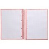 Cuaderno espiral a4 micro antartik tapa forrada 80h 90 gr cuadro 5mm 1 banda 4 taladros rosa claro