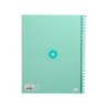 Cuaderno espiral a4 micro antartik tapa forrada 80h 90 gr cuadro 5mm 1 banda 4 taladros menta