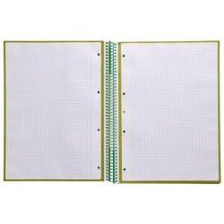Cuaderno espiral a4 micro antartik tapa forrada 80h 90 gr cuadro 5mm 1 banda 4 taladros verde