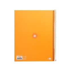 Cuaderno espiral a4 micro antartik tapa forrada 80h 90 gr cuadro 5mm 1 banda 4 taladros mostaza