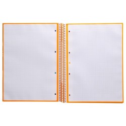 Cuaderno espiral a4 micro antartik tapa forrada 80h 90 gr cuadro 5mm 1 banda 4 taladros mostaza