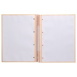 Cuaderno espiral a4 micro antartik tapa forrada 80h 90 gr cuadro 5mm 1 banda 4 taladros color peach