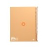 Cuaderno espiral a4 micro antartik tapa forrada 80h 90 gr cuadro 5mm 1 banda 4 taladros color peach