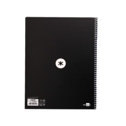 Cuaderno espiral a4 micro antartik tapa forrada 80h 90 gr cuadro 5mm 1 banda 4 taladros negro