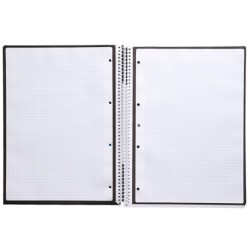 Cuaderno espiral a4 micro antartik tapa forrada 80h 90 gr cuadro 5mm 1 banda 4 taladros negro