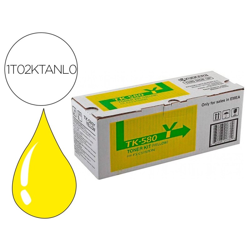 Toner kyocera -mita fs-c5150dn p6021cdn amarillo tk-580y