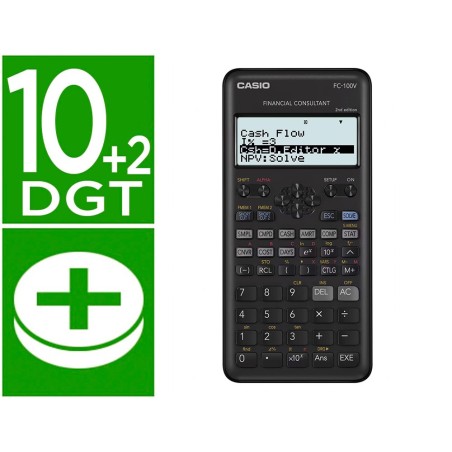 Calculadora casio fc-100v financiera 4 lineas 102 digitos almacenamiento flash calculo de ganancias con tapa