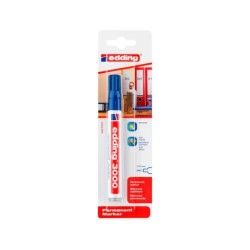 Rotulador edding marcador permanente 3000 azul n.3 punta redonda 1,5-3 mm blister de 1 unidad
