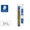 Lapices de grafito staedtler noris n.2 hb blister de 3 unidades  1 goma de borrar mars plastic