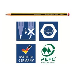 Lapices de grafito staedtler noris n.2 hb blister de 3 unidades  1 goma de borrar mars plastic