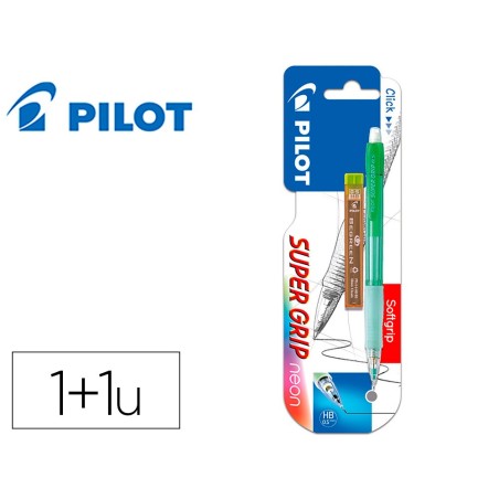Portaminas pilot h-185 cuerpo color neon 0,5 mm  1 tubo de 12 minas en blister