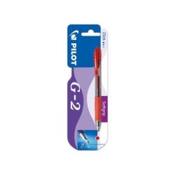 Boligrafo pilot g-2 rojo tinta gel retractil sujecion de caucho en blister