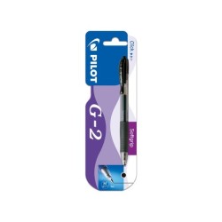 Boligrafo pilot g-2 negro tinta gel retractil sujecion de caucho en blister