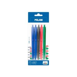 Boligrafo milan p1 retractil 1 mm touch blister de 5 unidades colores surtidos