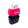 Sacapuntas milan compact touch duo plastico 2 usos con goma  2 recambios de goma en blister