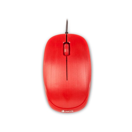 Raton ngs wired flame optico con cable 1000 dpi ambidiestros usb color rojo