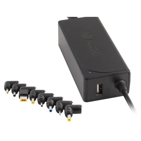 Adaptador de corriente ngs automatic 45w con 8 adaptadores y salida usb 2a