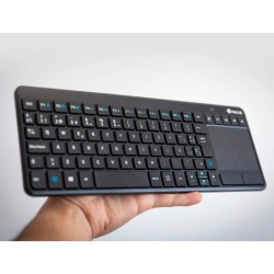 Teclado ngs warrior inalambrico touch pad con teclas multimedia de 2,4 ghz color negro
