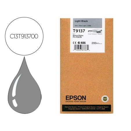 Ink-jet epson t9137 light negro ink 200ml