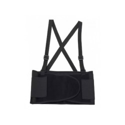 Cinturon antilumbago faru elastico con tirantes talla xl color negro
