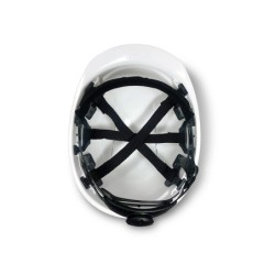 Casco faru polietileno ventilado 6 puntos fijacion ajuste ruleta color blanco