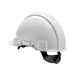 Casco faru polietileno ventilado 6 puntos fijacion ajuste ruleta color blanco