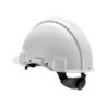 Casco faru polietileno ventilado 6 puntos fijacion ajuste ruleta color blanco