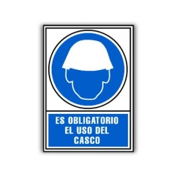 Pictograma archivo 2000 obligatorio uso de casco pvc azul luminiscente 210x297 mm